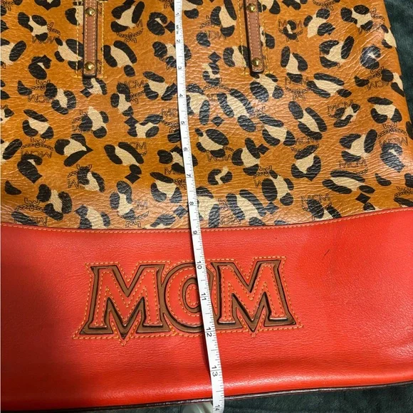 MCM Tan and Red Leopard Tote - Picture 10 of 12